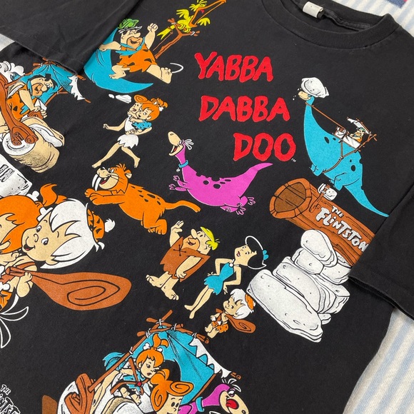 Vintage 1994 Hanna-Barbera The Flintstones all over print short sleeve tee shirt - Picture 4 of 11
